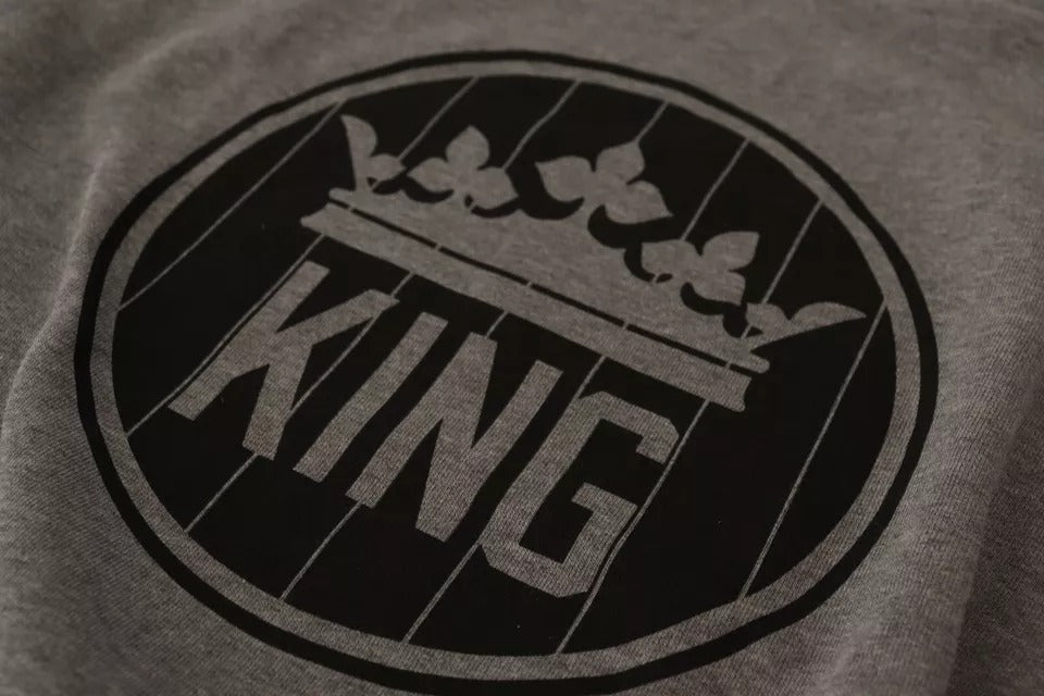 Gray Crown King Cotton Pullover Sweater-Dolce & Gabbana-LabelTerrace.com