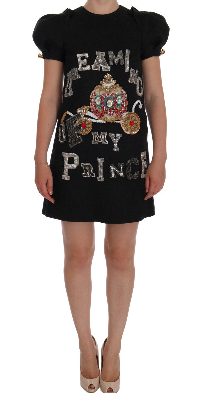 Gray Crystal "Dreaming of My Prince" Dress-Dolce & Gabbana-LabelTerrace.com