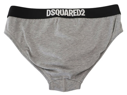 Gray DSURF Logo Cotton Stretch Men Brief Underwear-Dsquared²-LabelTerrace.com