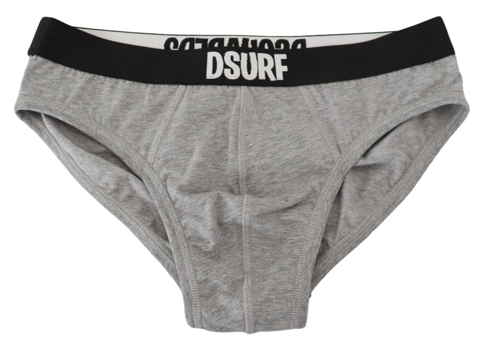 Gray DSURF Logo Cotton Stretch Men Brief Underwear-Dsquared²-LabelTerrace.com