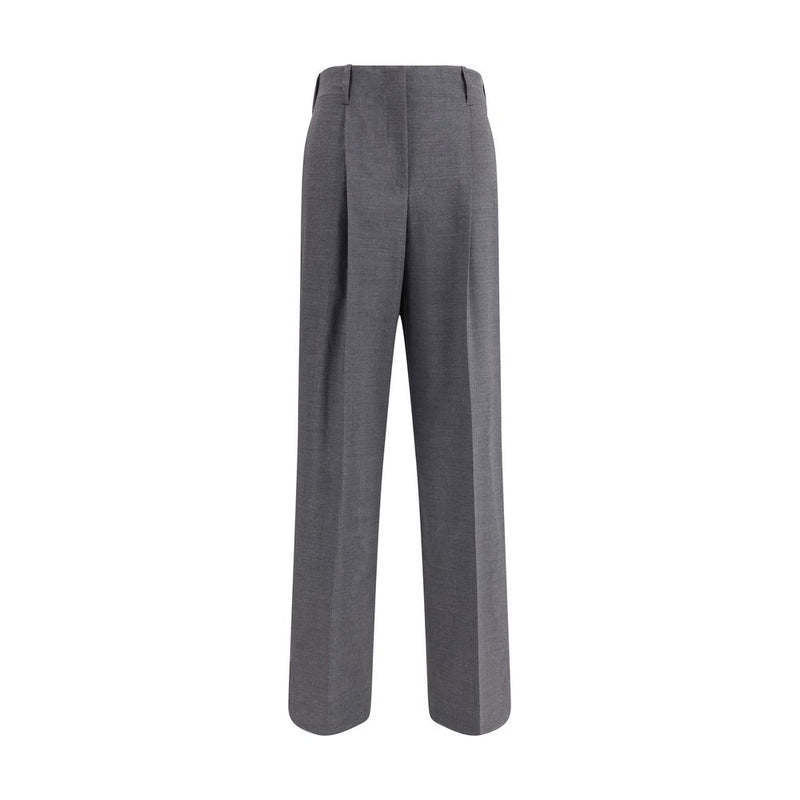 Gray Elastane Casual Pants