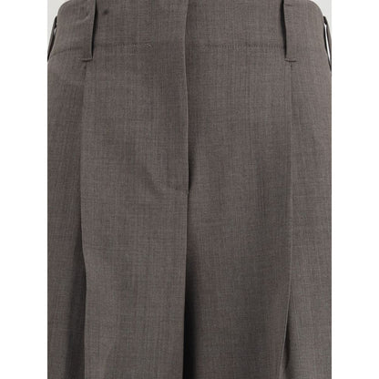 Gray Elastane Dress Pants