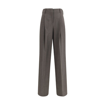 Gray Elastane Dress Pants