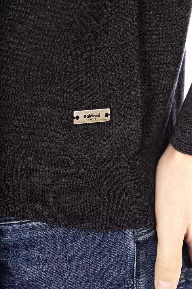 Gray Fabric Men Sweater-Baldinini Trend-LabelTerrace.com
