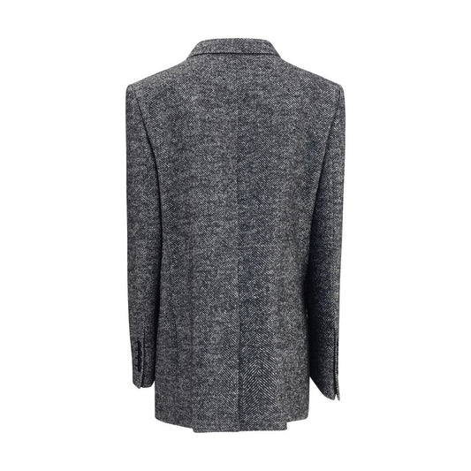 Gray Fleece Wool Blazer