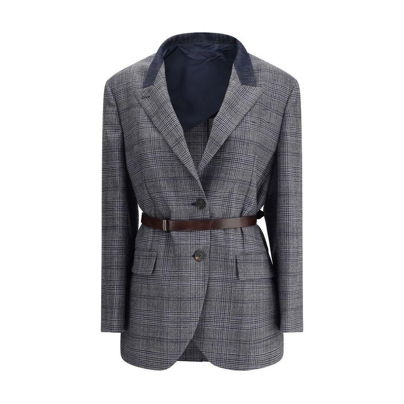 Gray Fleece Wool Blazer
