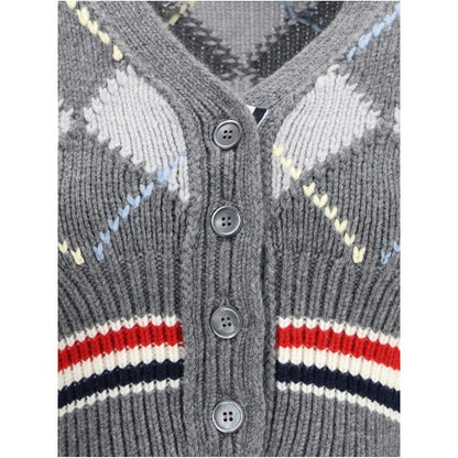 Gray Fleece Wool Cardigan