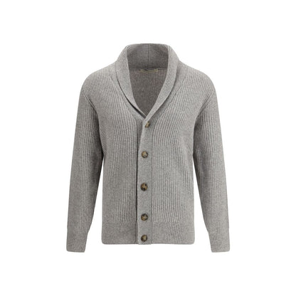 Gray Fleece Wool Cardigan