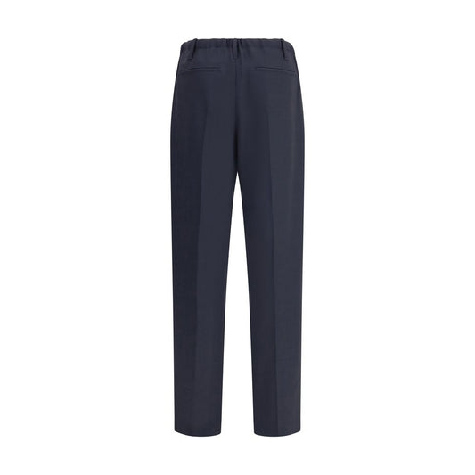 Gray Fleece Wool Casual Pants