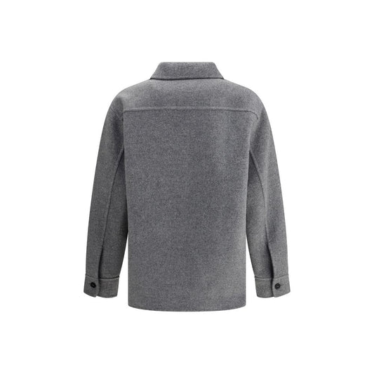 Gray Fleece Wool Coat