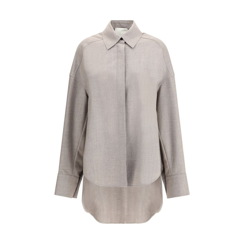 Gray Fleece Wool Dress Shirt