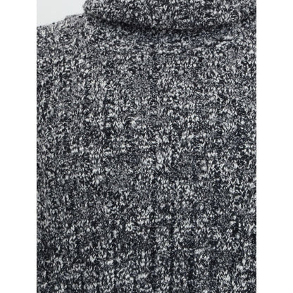 Gray Fleece Wool Turtleneck