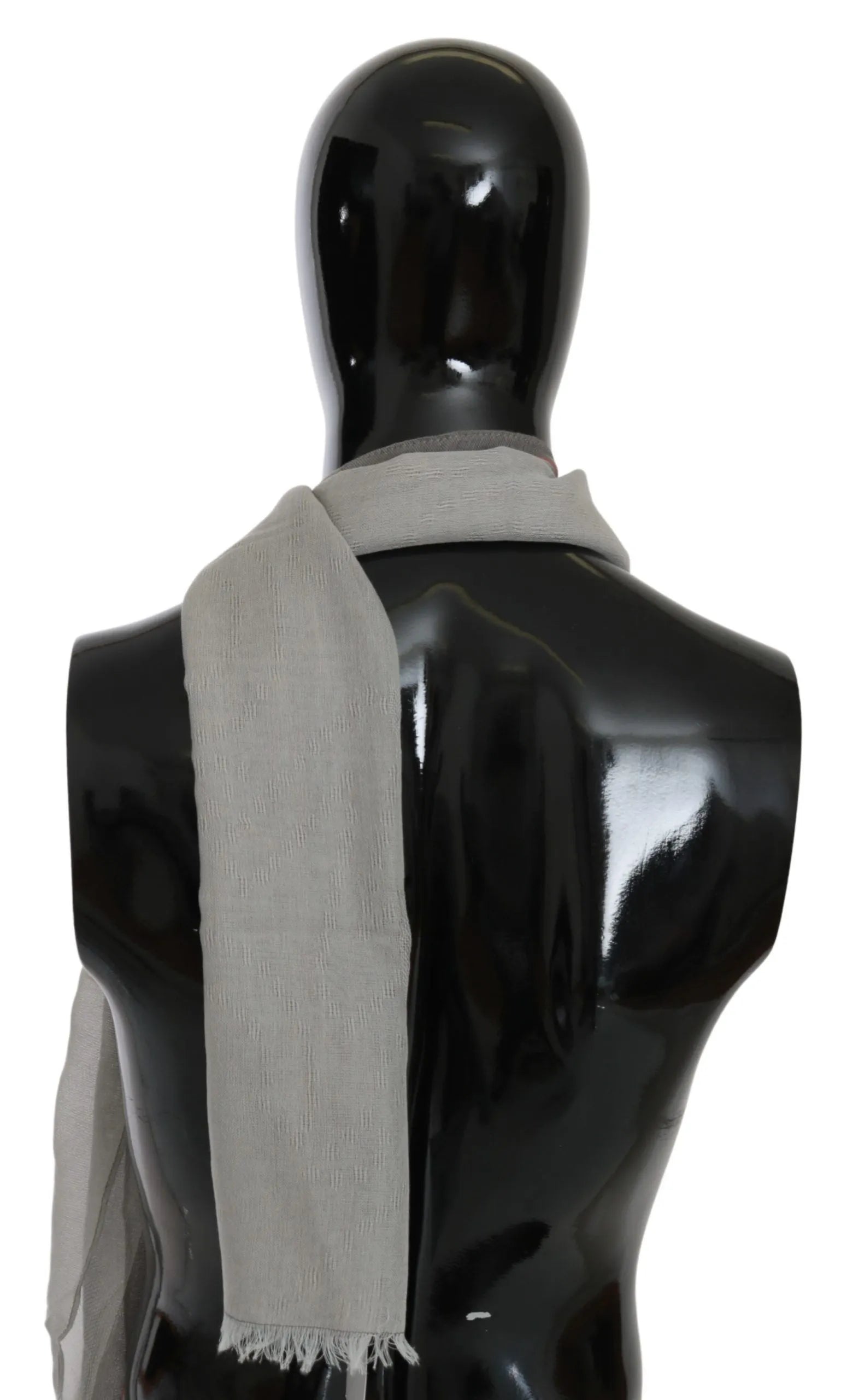 Gray Fringe Neck Wrap Cotton Scarf-Costume National-LabelTerrace.com