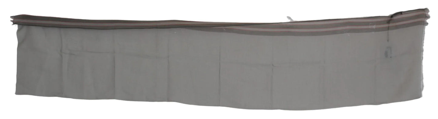 Gray Fringe Neck Wrap Cotton Scarf-Costume National-LabelTerrace.com