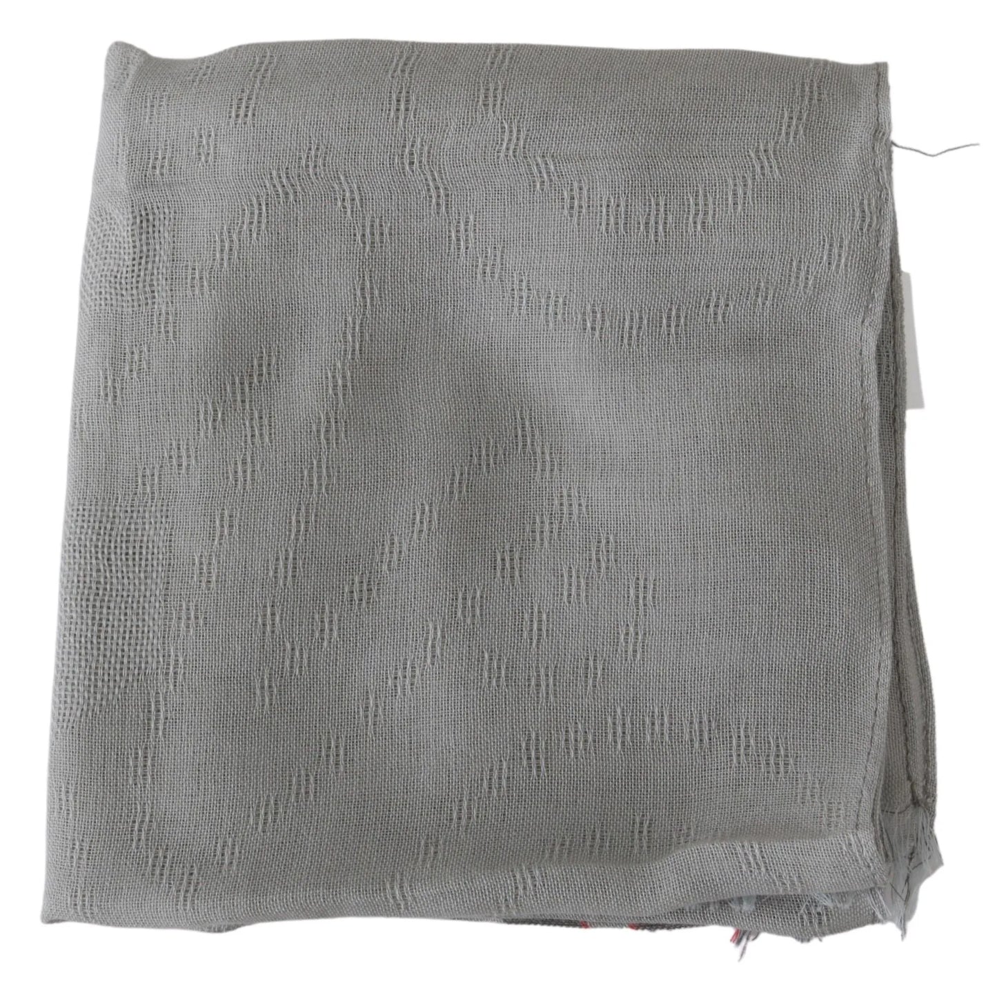 Gray Fringe Neck Wrap Cotton Scarf-Costume National-LabelTerrace.com