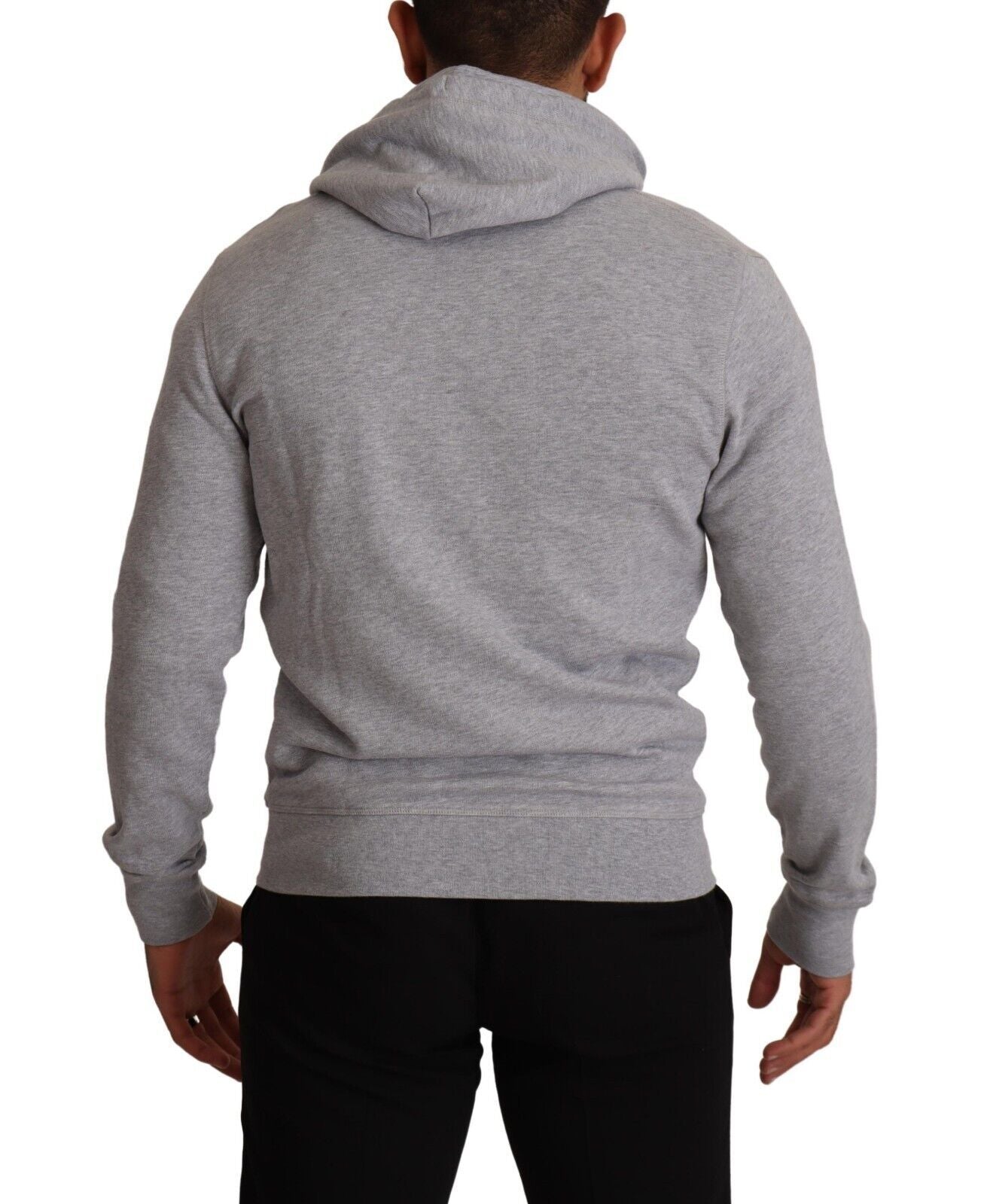 Gray Full Zip Hooded Cotton Sweatshirt Sweater-Hackett-LabelTerrace.com