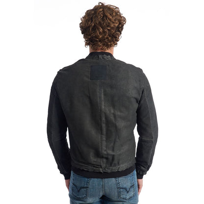 Gray Lambskin Men Jacket-Roberto Pepe Luxury-LabelTerrace.com