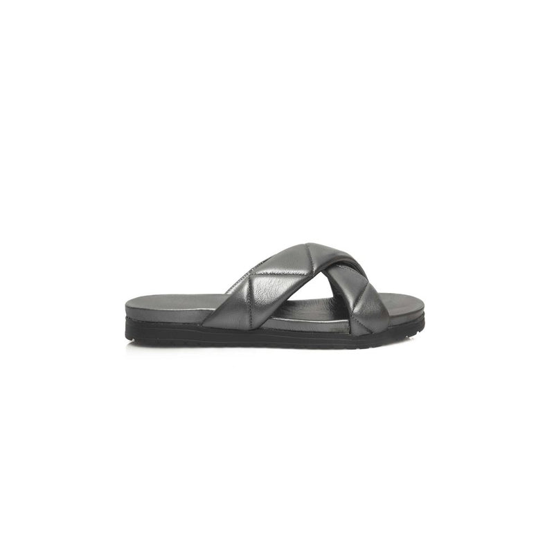 Gray Lambskin Women Sandal-Cerruti 1881-LabelTerrace.com