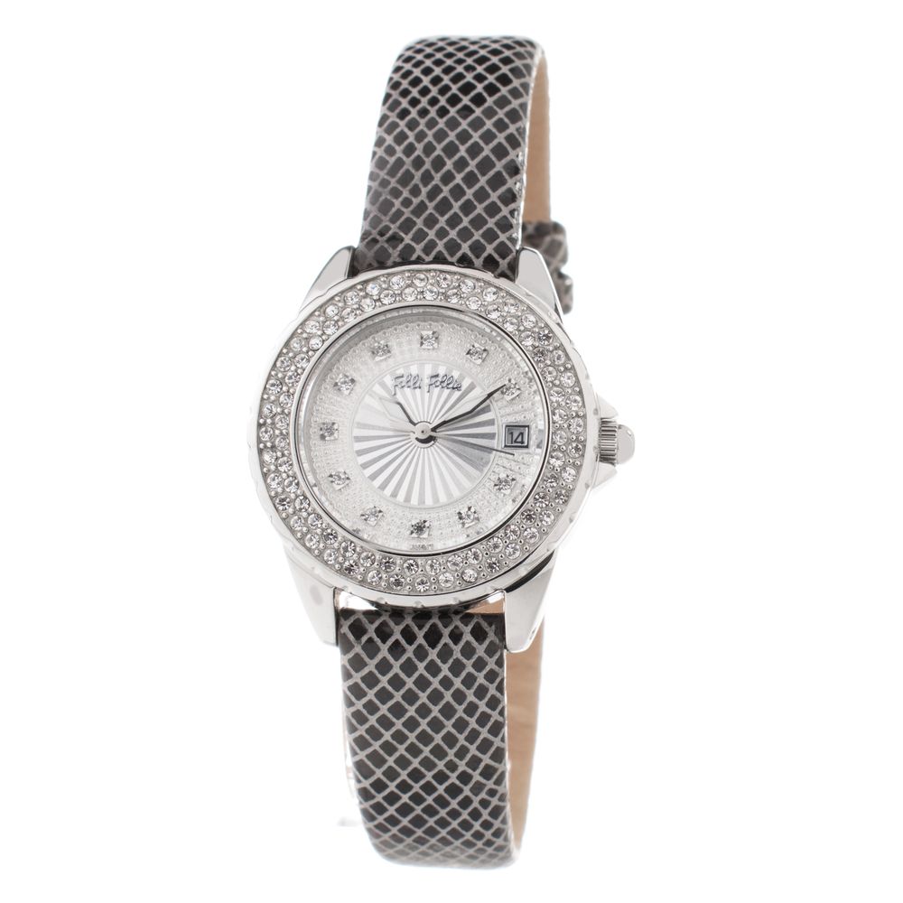Gray Leather Watch-Folli Follie-LabelTerrace.com