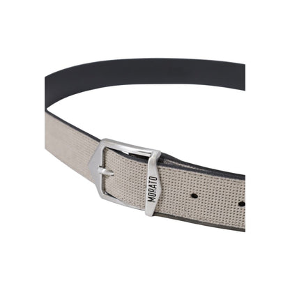 Gray Leather Regular Belt