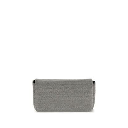 Gray Leather Shoulder Bag