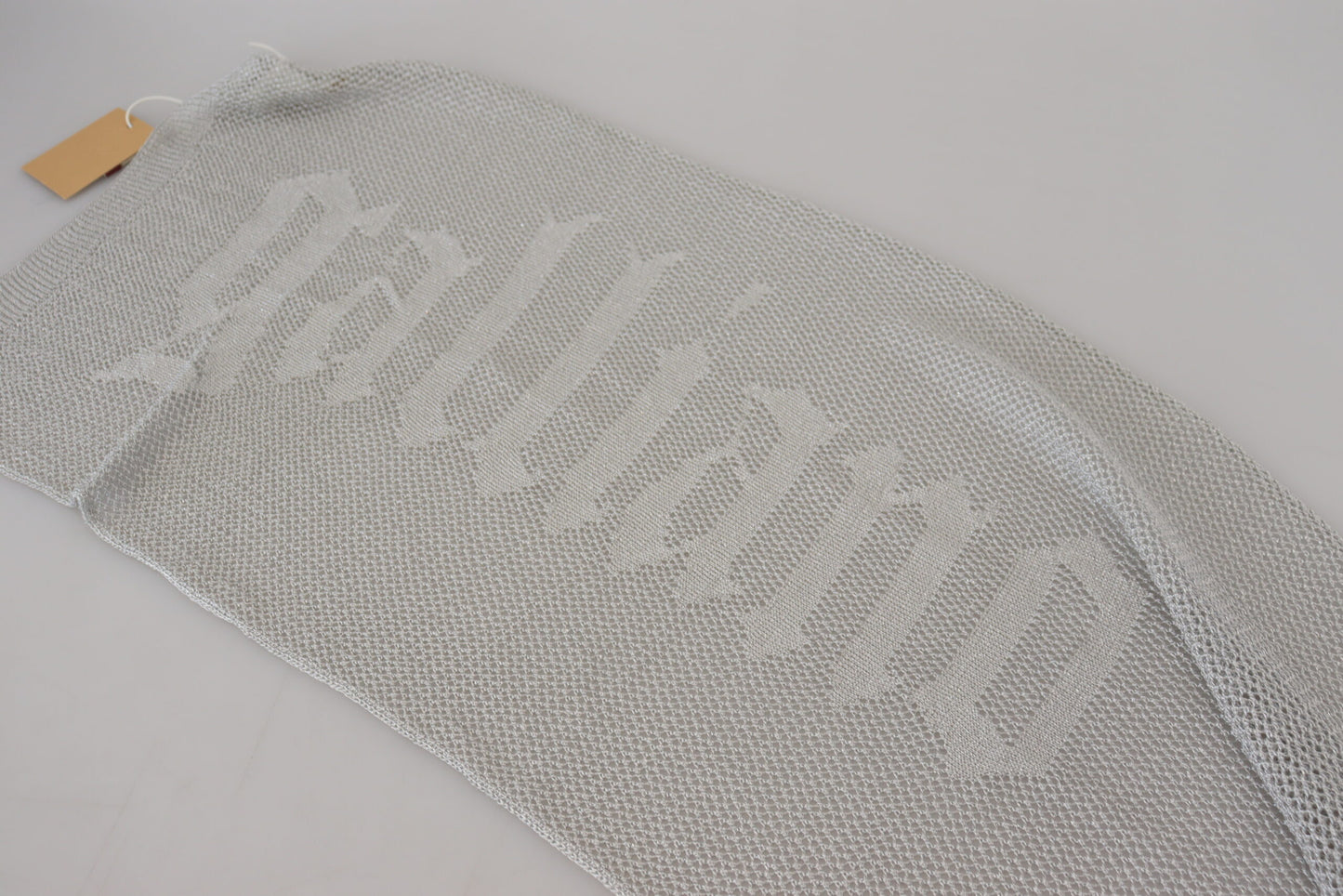 Gray Logo Knitted Neck Wrap Shawl Foulard Scarf-John Galliano-LabelTerrace.com