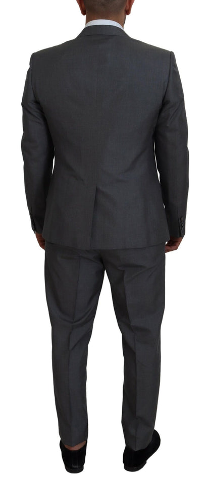 Gray MARTINI 3 Piece Slim Fit Suit-Dolce & Gabbana-LabelTerrace.com