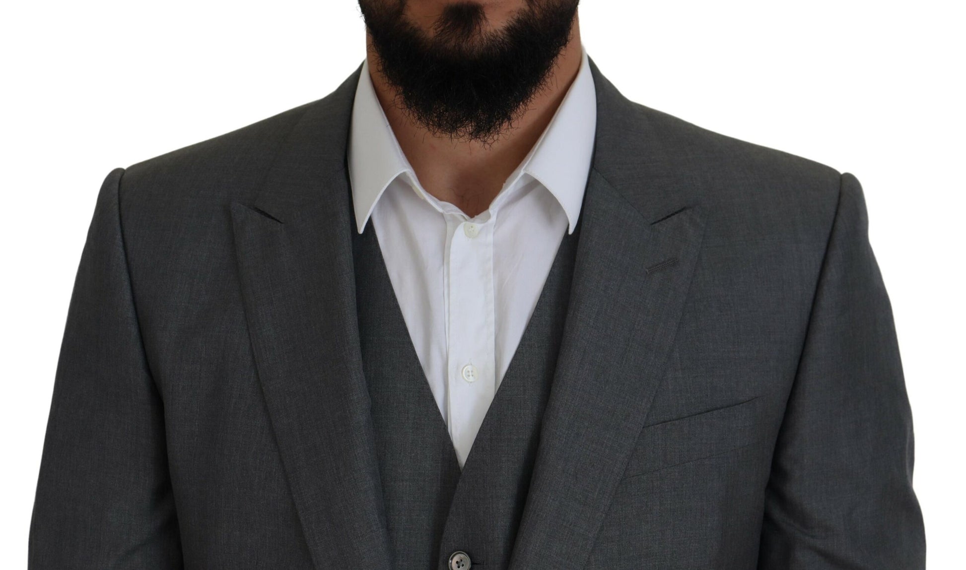 Gray MARTINI 3 Piece Slim Fit Suit-Dolce & Gabbana-LabelTerrace.com