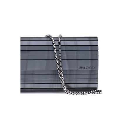 Gray Marabou Clutch Bag