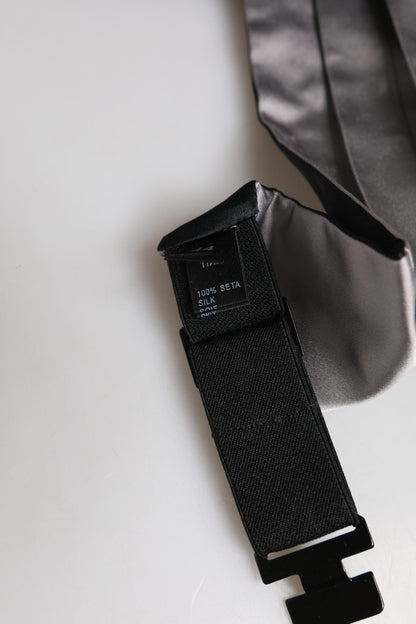 Gray Men 100% Silk Belt Wide Waist Cummerbund-Dolce & Gabbana-LabelTerrace.com