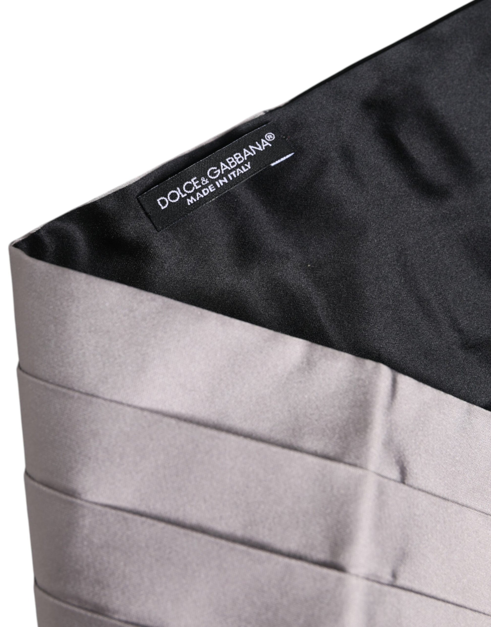 Gray Men 100% Silk Belt Wide Waist Cummerbund-Dolce & Gabbana-LabelTerrace.com