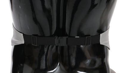 Gray Men Waist Belt 100% Silk Cummerbund-Dolce & Gabbana-LabelTerrace.com