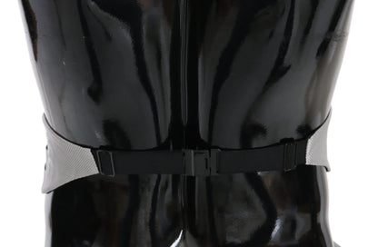Gray Men Waist Belt 100% Silk Cummerbund-Dolce & Gabbana-LabelTerrace.com