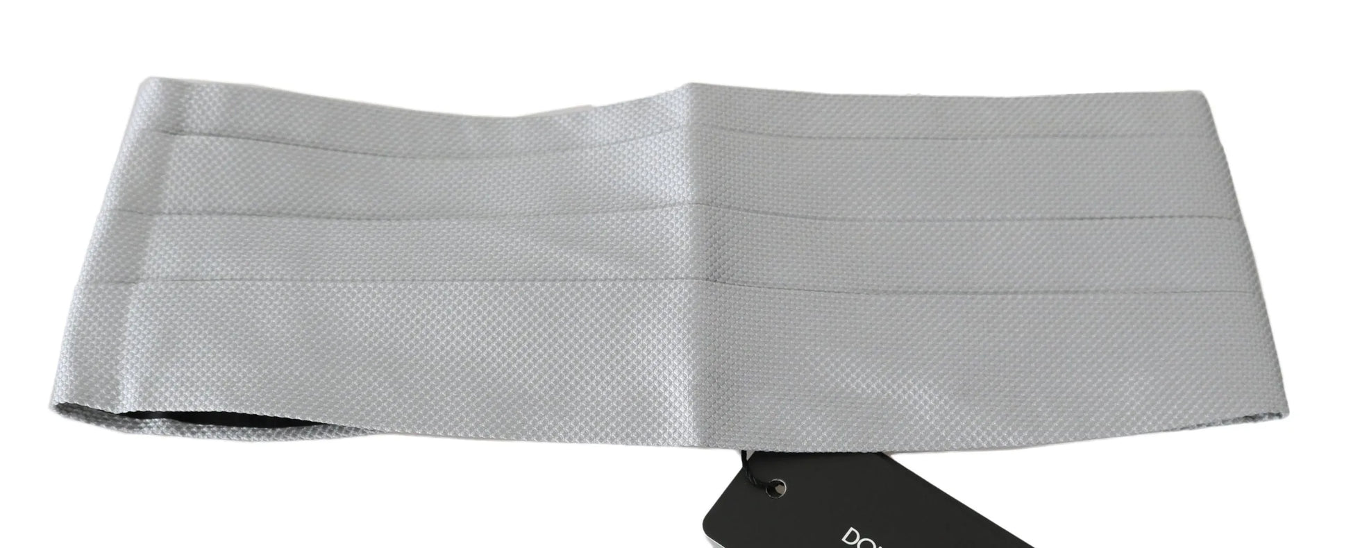 Gray Men Waist Belt 100% Silk Cummerbund-Dolce & Gabbana-LabelTerrace.com