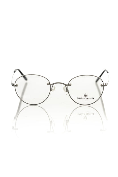 Gray Metallic Men's Eyeglass Frame