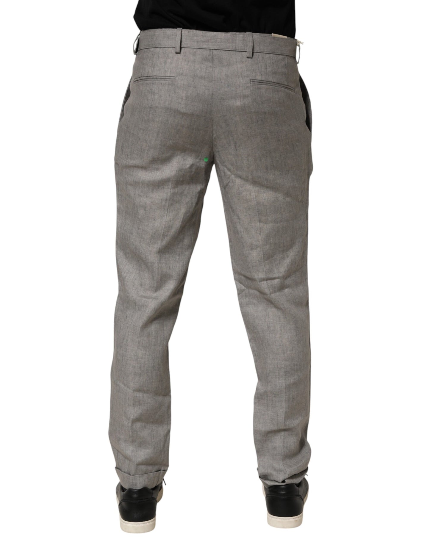 Gray Mid Waist Dress Formal Skinny Men Pants-Briglia 1949-LabelTerrace.com