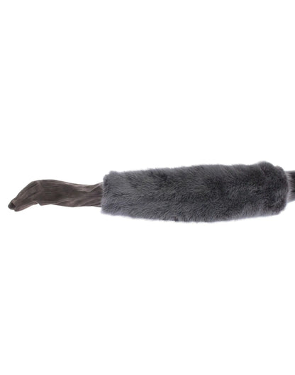 Gray Mink Fur Lambskin Suede Leather Gloves-Dolce & Gabbana-LabelTerrace.com