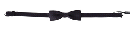 Gray Pattern Silk Adjustable Neck Papillon Bow Tie-Dolce & Gabbana-LabelTerrace.com