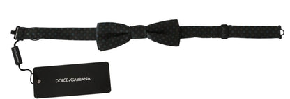 Gray Patterned Mens Necktie Papillon 100% Silk Bow Tie-Dolce & Gabbana-LabelTerrace.com