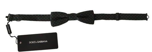Gray Patterned Mens Necktie Papillon 100% Silk Bow Tie-Dolce & Gabbana-LabelTerrace.com