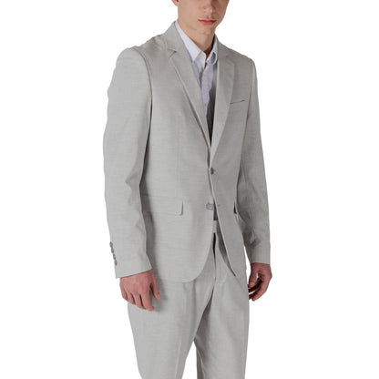 Gray Polyester Blazer