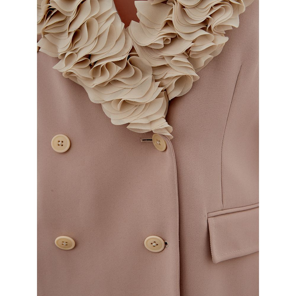 Gray Polyester Jackets & Coat-Lardini-LabelTerrace.com