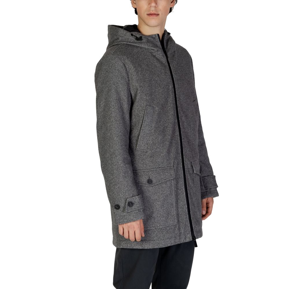 Gray Polyester Coat