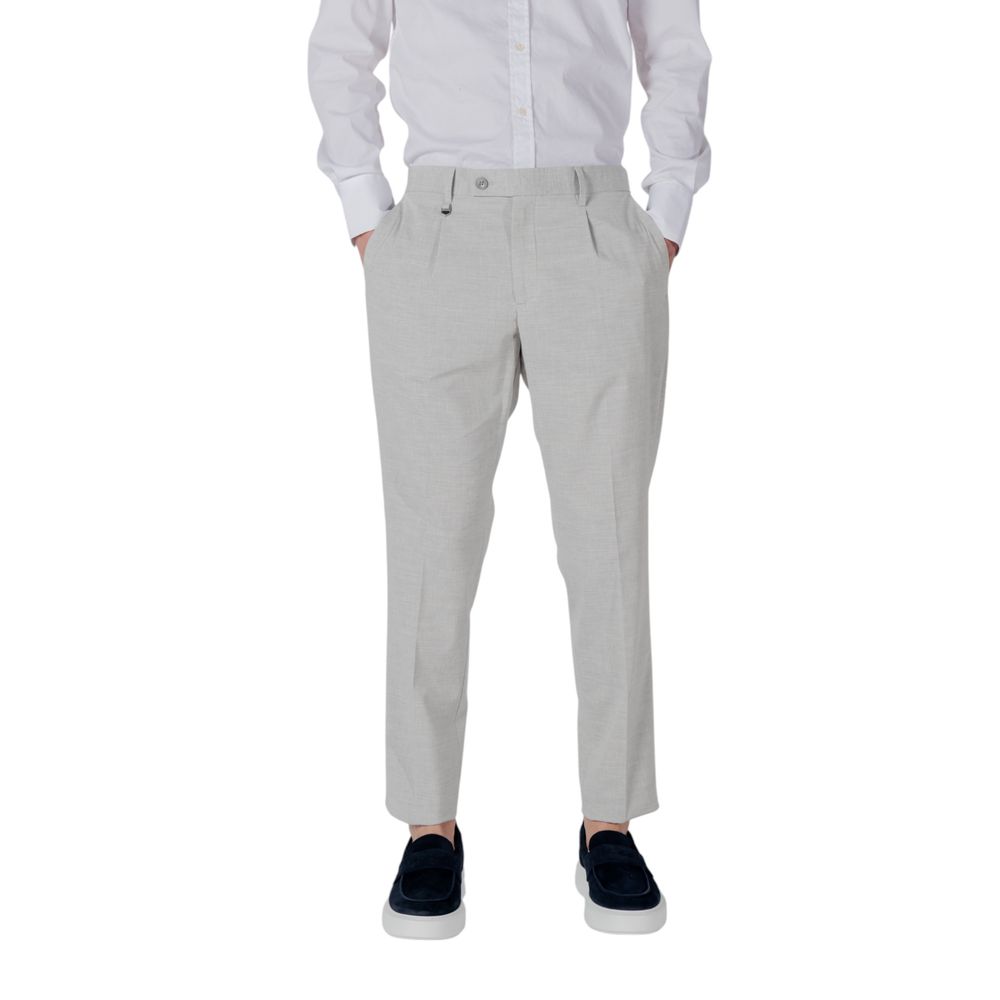 Gray Polyester Dress Pants
