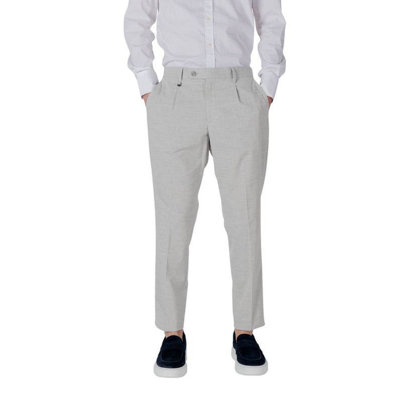 Gray Polyester Dress Pants
