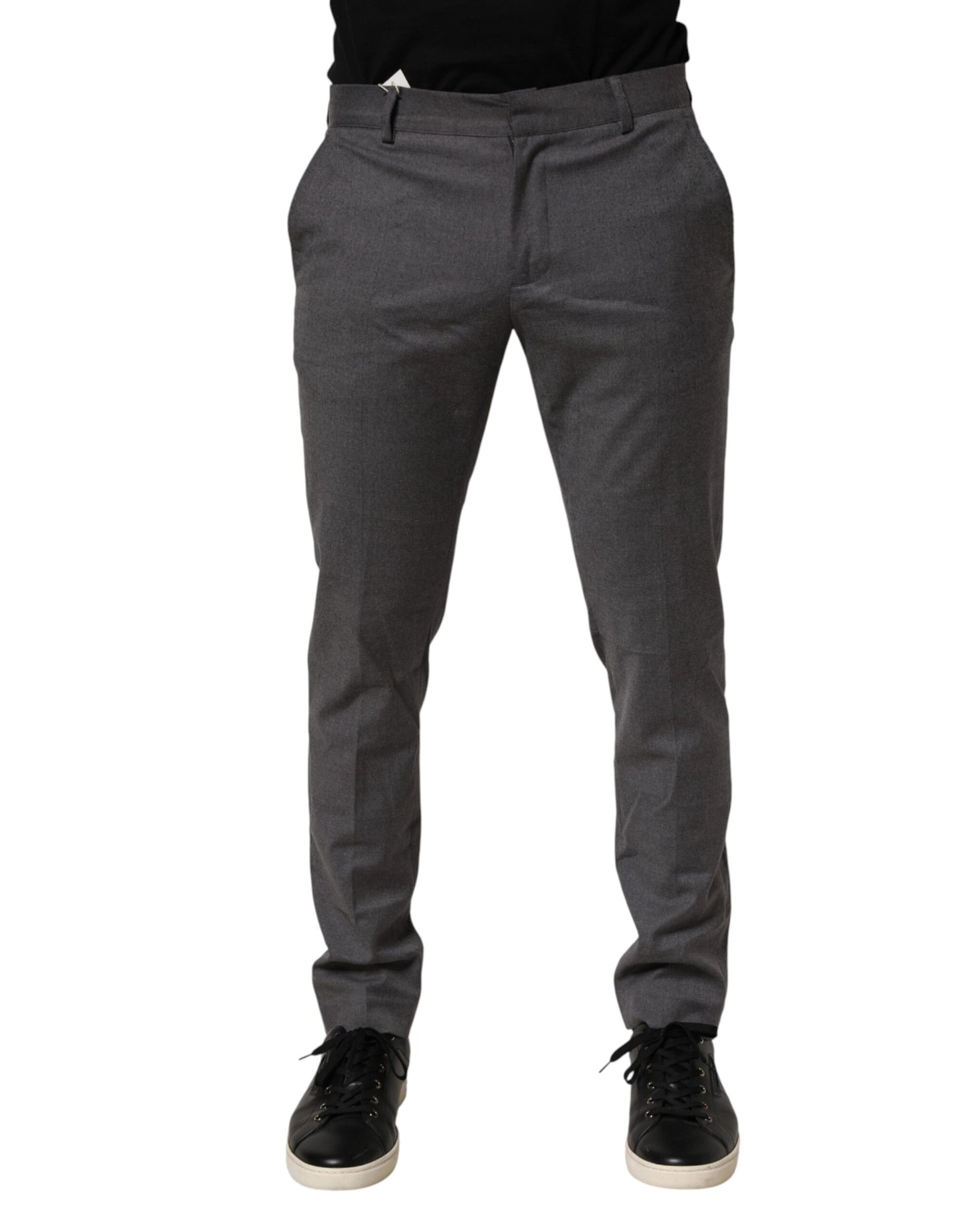 Gray Polyester Formal Dress Trouser Pants-Daniele Alessandrini-LabelTerrace.com
