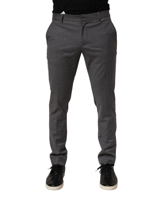 Gray Polyester Formal Dress Trouser Pants-Daniele Alessandrini-LabelTerrace.com