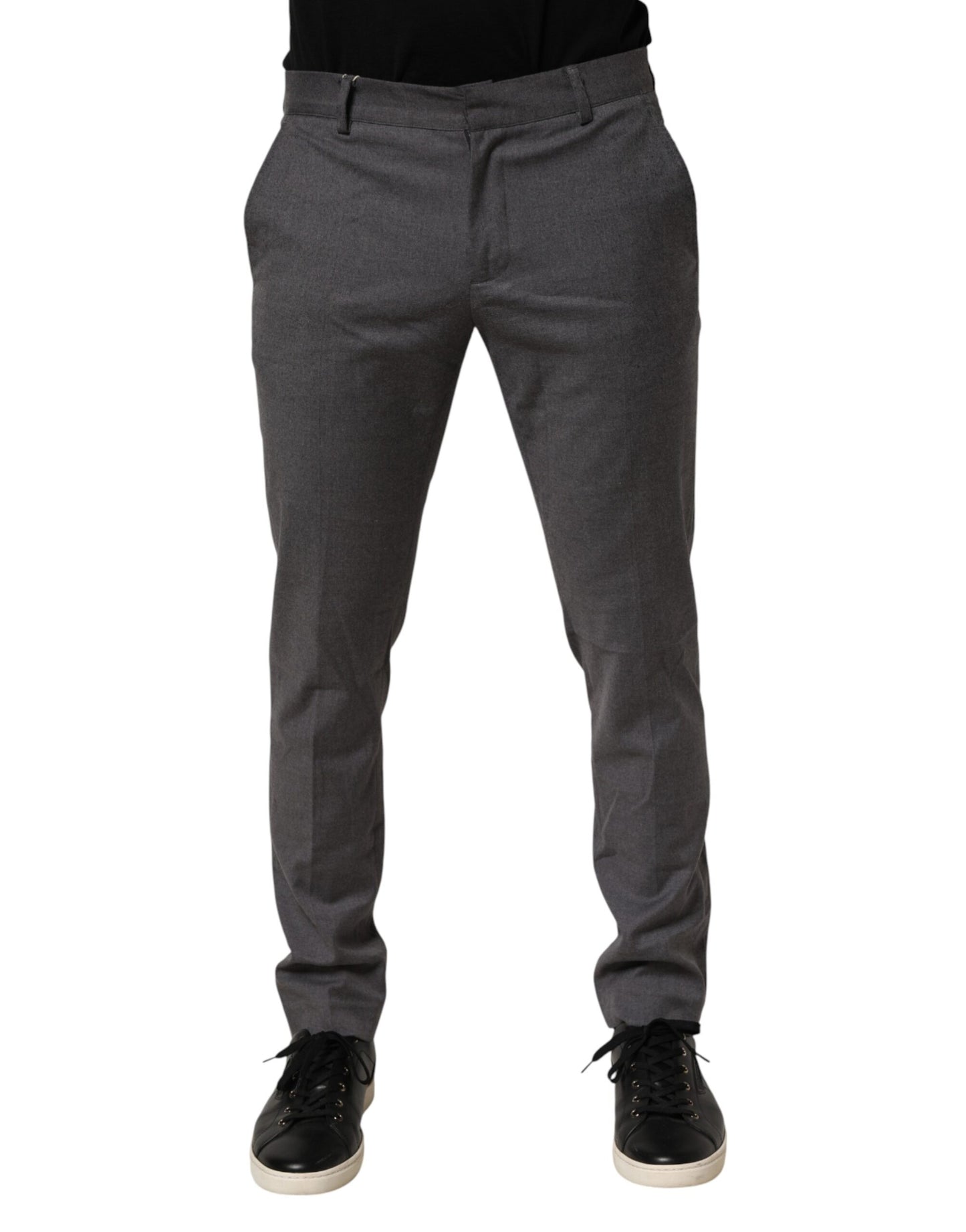 Gray Polyester Formal Dress Trouser Pants-Daniele Alessandrini-LabelTerrace.com