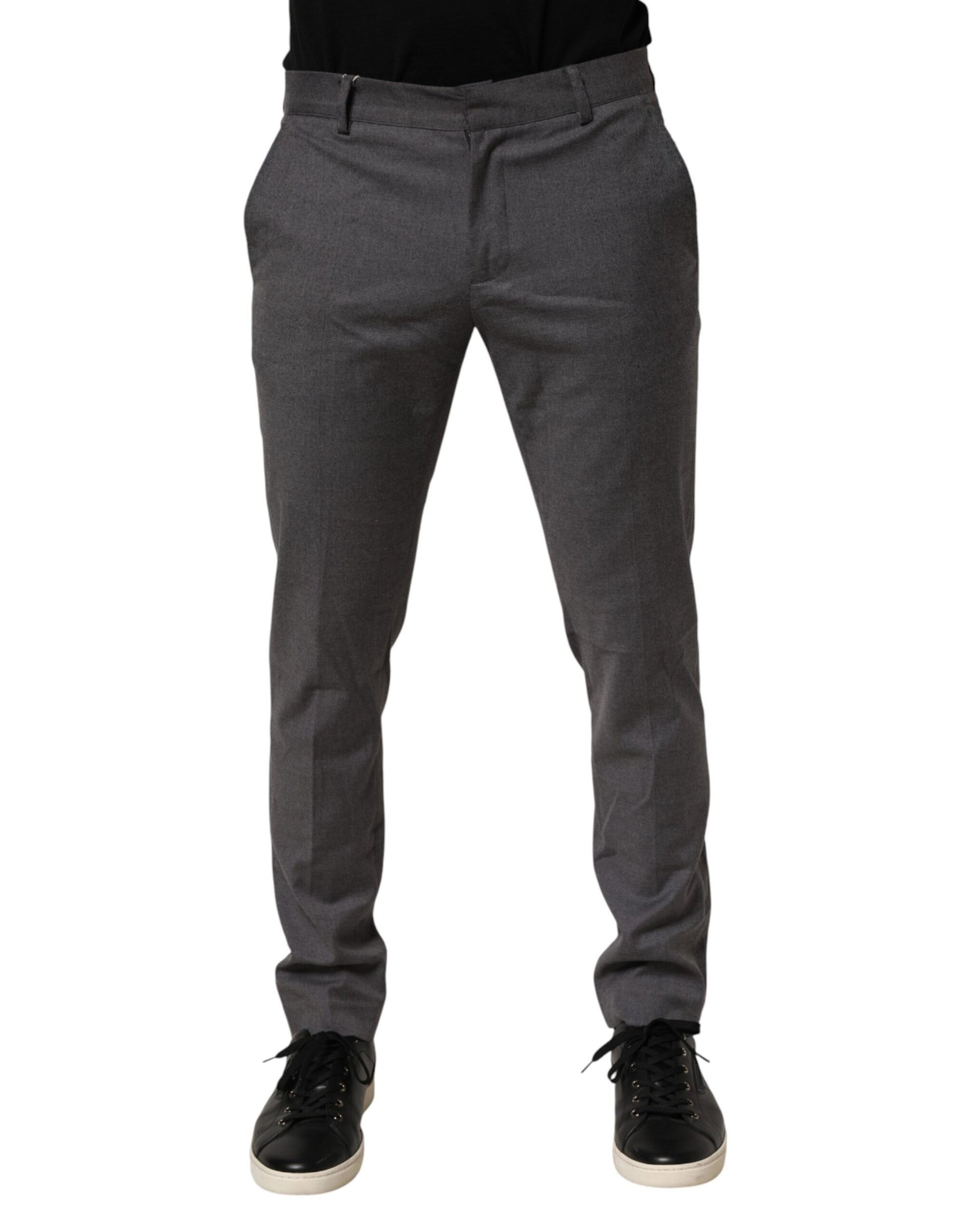 Gray Polyester Formal Dress Trouser Pants-Daniele Alessandrini-LabelTerrace.com
