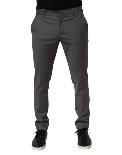 Gray Polyester Formal Dress Trouser Pants-Daniele Alessandrini-LabelTerrace.com
